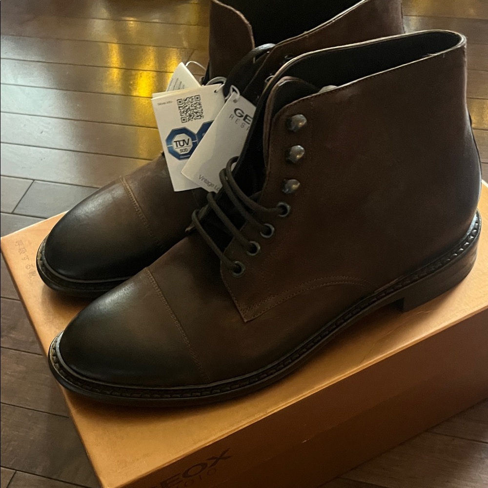Men's Geox Brown Leather Boots